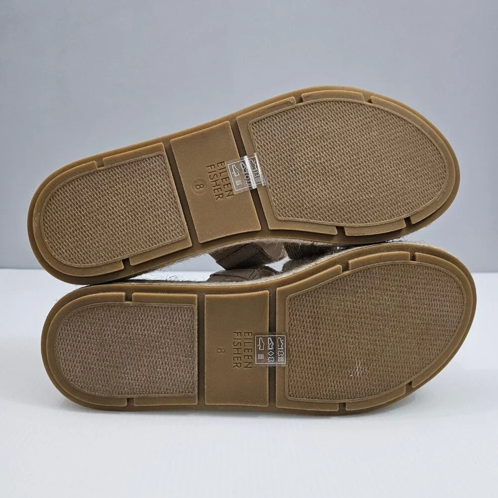 Eileen Fisher Mayla Espadrille Sandal Womens 8 Jute Platform Slide Summer - Picture 12 of 14
